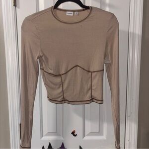 Aritiza Sunday Best Dove Long Sleeve Top - Medium
